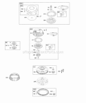 Flywheel Rewind Starter Diagram and Parts List for 28D707-0123-01  Briggs and Stratton Engine